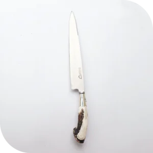 CUCHILLO 26 CM CIERVO ENTERO C/PUNTERAS DE ALPACA Y DIJE