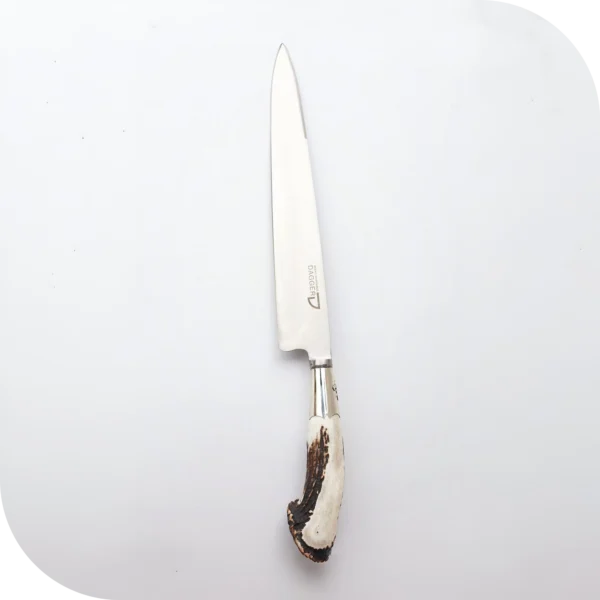 CUCHILLO 26 CM CIERVO ENTERO C/PUNTERAS DE ALPACA Y DIJE