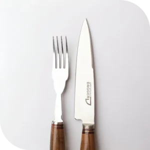 JUEGO DE ASADO 14 CM CIERVO Y MADERA