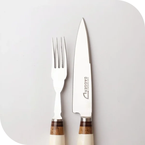 JUEGO DE ASADO 14 CM HUESO ENTERO BLANCO - Image 2