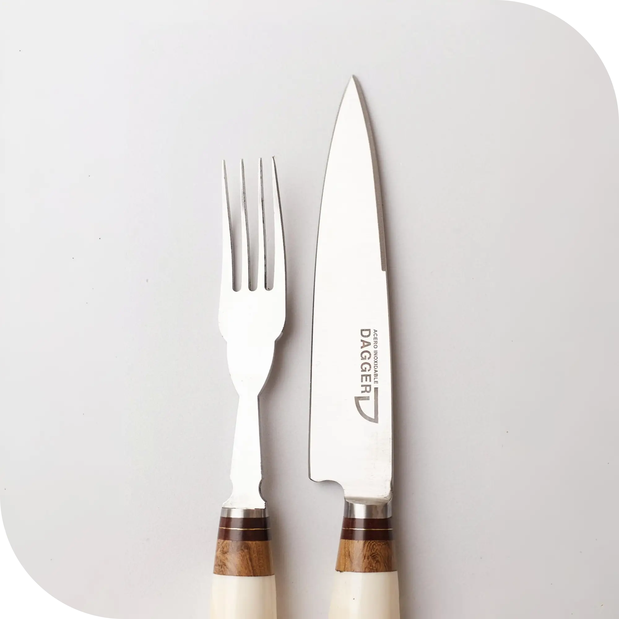 JUEGO DE ASADO 14 CM HUESO ENTERO BLANCO - Image 2