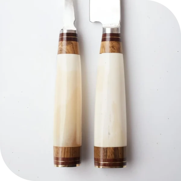 JUEGO DE ASADO 14 CM HUESO ENTERO BLANCO - Image 3