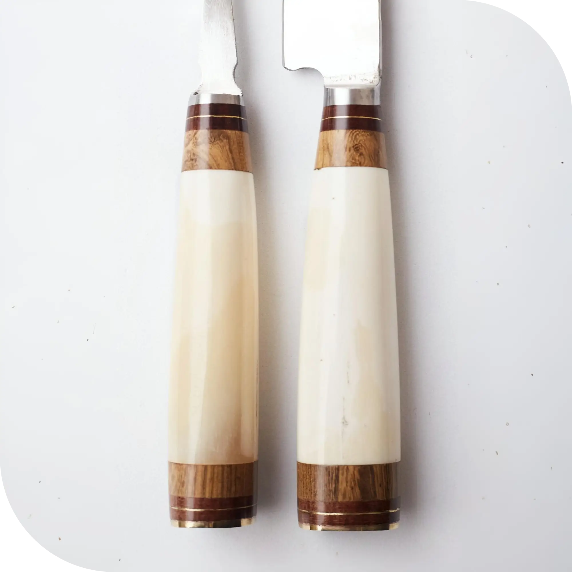 JUEGO DE ASADO 14 CM HUESO ENTERO BLANCO - Image 3