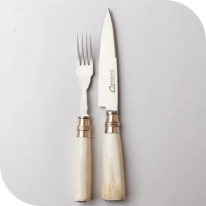 JUEGO DE ASADO 14 CM HUESO Y ALPACA