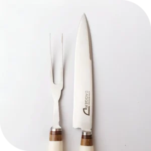 JUEGO DE TRINCHAR 20 CM HUESO ENTERO BLANCO